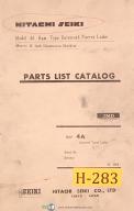 Hitachi Seiki-Hitachi Seiki 4A, Universal Turret Lathe, Parts List Manual Year (1966)-4A-01